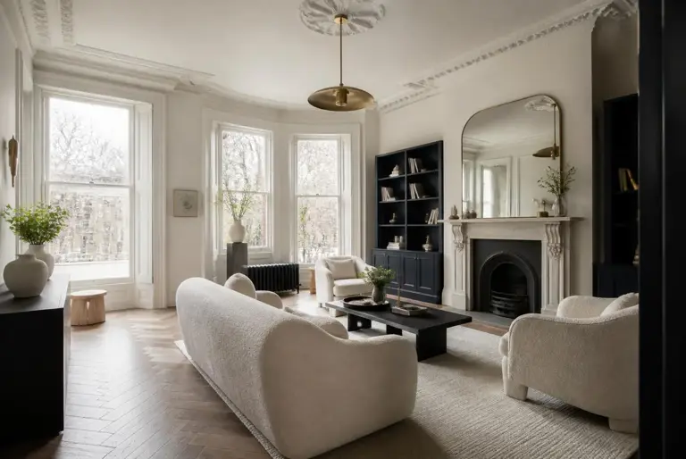 Contemporary open-plan living space delivered by Orama Design & Build in Hertfordshire and North London